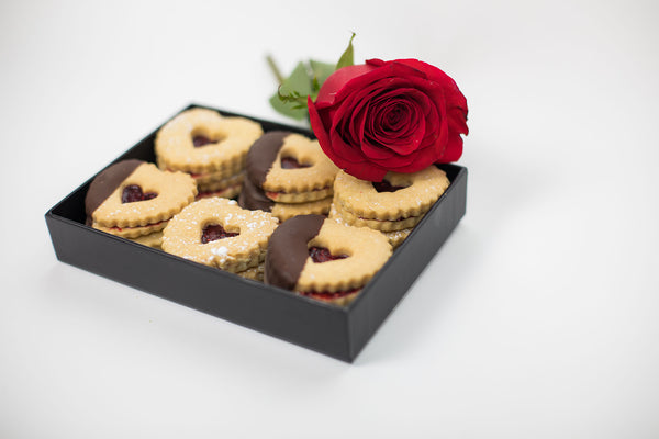 Valentine's Chocolate Linzer Heart Cookies, small | Vienna Cookie Company