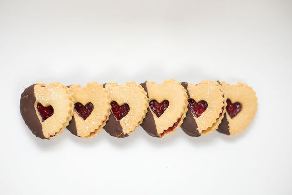 Valentine's Chocolate Linzer Heart Cookies, small | Vienna Cookie Company