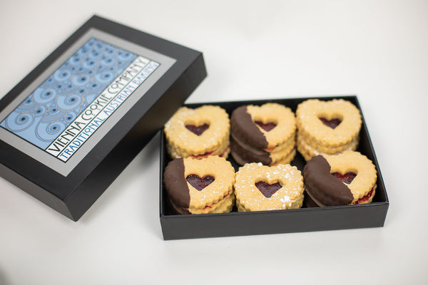 Valentine's Chocolate Linzer Heart Cookies, small | Vienna Cookie Company