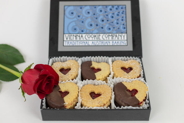 Valentine's Chocolate Linzer Heart Cookies, small | Vienna Cookie Company