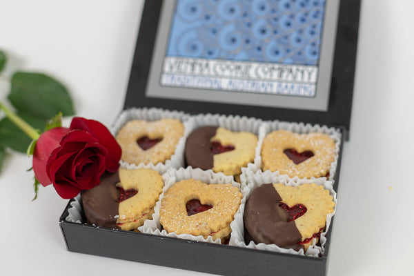 Valentine's Chocolate Linzer Heart Cookies, small | Vienna Cookie Company