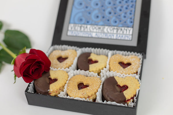 Chocolate Linzer Heart Cookies, small